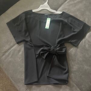 West Kei Julianna cuffed sleeve tie front blouse